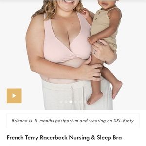 French Terry Racerback Nursing & Sleep Bra | Soft PinkXXL/1X-Busty